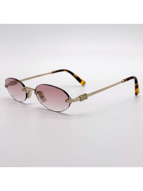 New Miu Miu MU A54S Sunglasses Oval Pink Gold MUA54S  ZVN70O